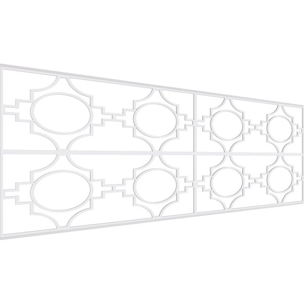 Ekena Millwork Set of Four Panels for 94 1/2"W x 32 1/4"H Gypsum Fretwork Wainscot Wall Paneling WPKP16X01X47GYP - main